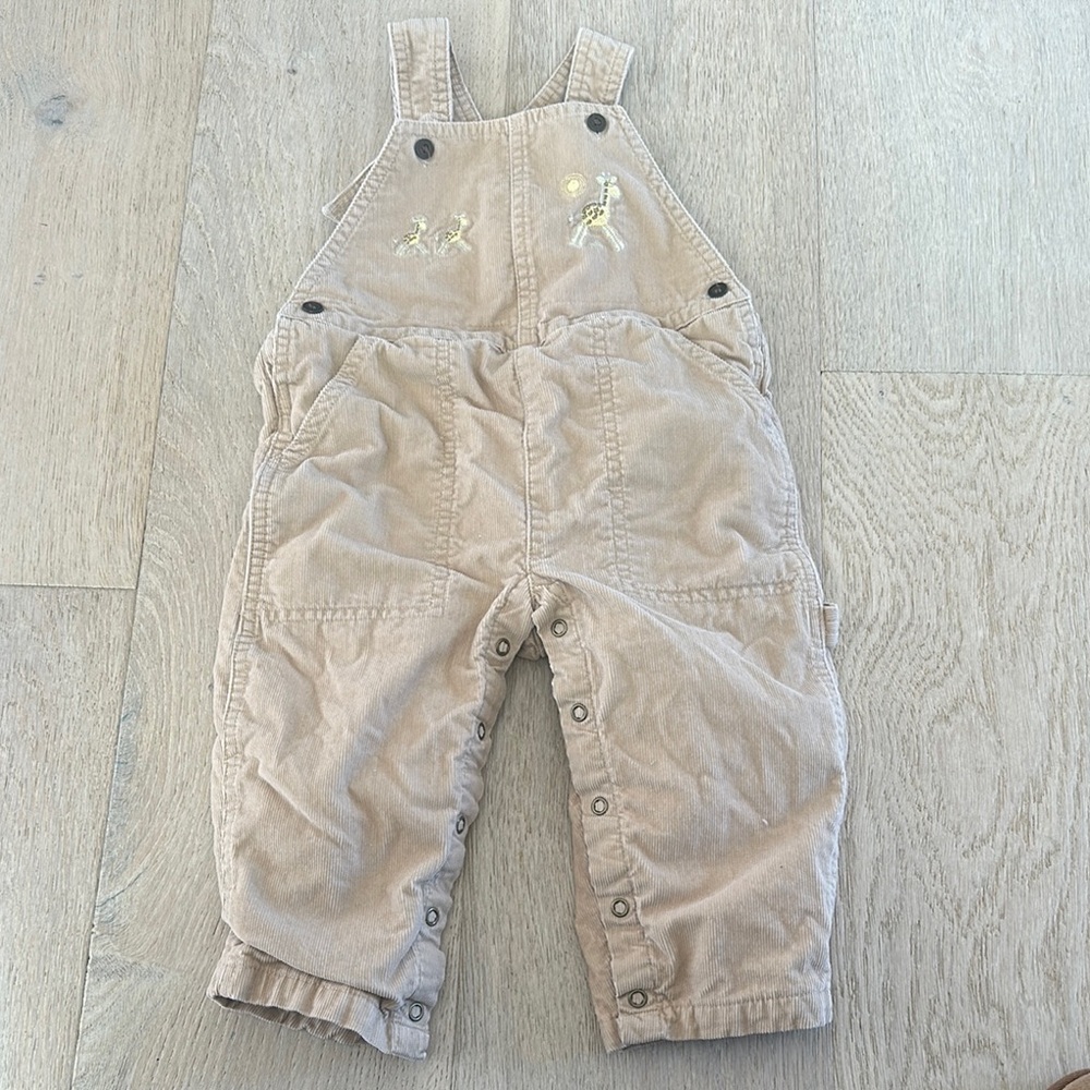 Kissy kissy unisex girls boys giraffe embroidered sz 18-24 mth Kids Tan Overalls